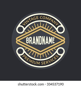 Design Element in Vintage Style for Logotype, Label, Badge and other design. Retro vector illustration