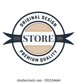 Design Element in Vintage Style for Logotype, Label, Badge and other design. Retro vector illustration