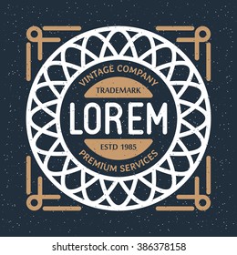 Design Element in Vintage Style for Logotype, Label, Badge and other design. Vector illustration