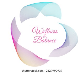 Design element wave lines, spiral geometric. Elegant abstract design for yoga, meditation, and inner peace concepts. Ideal for wellness branding, holistic visuals, and healthy lifestyle campaigns
