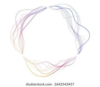 Design Element Wave Lines, spiral, circle geometric, curve line Background. Pattern branding Frame border - Wedding, Fitness, Medical, Spa, Wellness, Yoga, Fashion. For Banner, Web-Design, Brochure