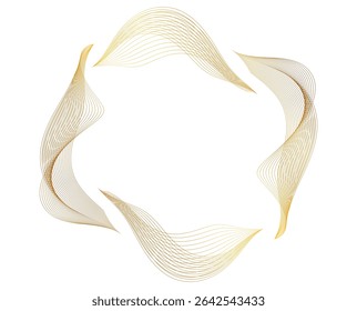 Design Element Wavy Lines, spiral, circle geometric, curve line Background. Pattern branding Frame border - Wedding, Fitness, Medical, Spa, Wellness, Yoga, Fashion. For Banner, Web-Design, Brochure