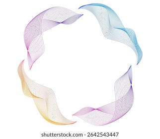 Design Element Wavy Lines, spiral, circle geometric, curve line Background. Pattern branding Frame border - Wedding, Fitness, Medical, Spa, Wellness, Yoga, Fashion. For Banner, Web-Design, Brochure