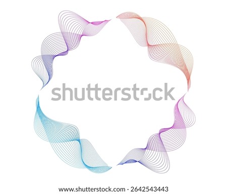 Design Element Wavy Lines, spiral, circle geometric, curve line Background. Pattern branding Frame border - Wedding, Fitness, Medical, Spa, Wellness, Yoga, Fashion. For Banner, Web-Design, Brochure