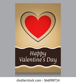 Design element for websites.Design concept for invitation, greeting cards.Isolated on white background.Vector flat illustration.Valentine's day card.Red heart.