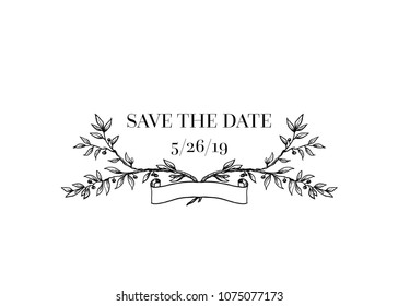 Design element of wedding stationery ornamental cards concept. Handwritten calligraphic style. Elegant invitatin wedding template.