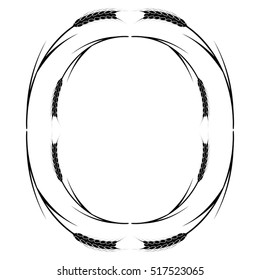 Design element - wheaten ear frame. EPS10 vector.