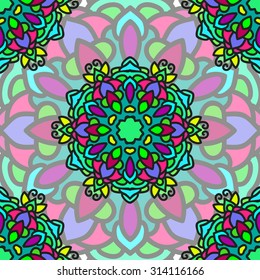 Design element.Endless ornamental ethnic texture.Template for decoration.Hand-draw vector illustration.