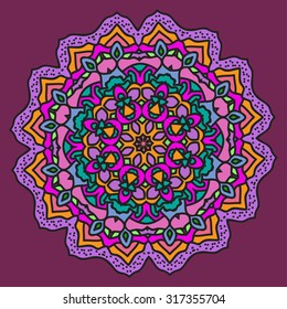 Design element.Endless ornamental ethnic texture.Template for decoration.Hand-draw vector illustration.