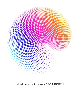 Design elements. 3d shell swirl circle elegant form. Abstract Circular logo element colors on white background isolated. Creative art. Vector illustration EPS 10 digital for promotion new product