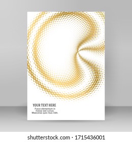 Design elements. 3d shell swirl circle elegant form. Abstract Circular logo element golden on white background isolated. Creative art. Vector illustration EPS 10 digital for promotion wedding product