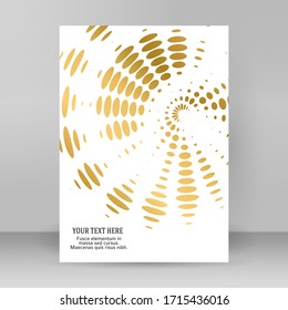 Design elements. 3d shell swirl circle elegant form. Abstract Circular logo element golden on white background isolated. Creative art. Vector illustration EPS 10 digital for promotion wedding product