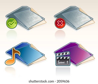 Design Elements 45a. Folders Icon Set (vector) are designed with a web designers in mind to achieve PIN SHARP ICONS ON A SCREEN. I hope youâ€™ll enjoy