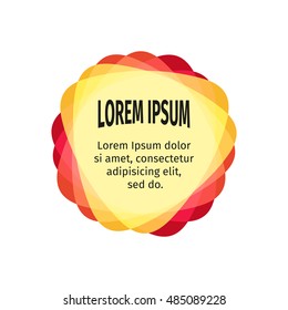 Design elements for the abstract colorful background. Color triangular stickers with the text. Web templates. Graphic contemporary design element.Bright children substrate under the text