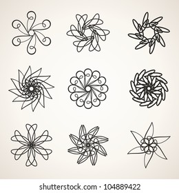 Design elements, abstract flowers