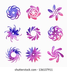Design elements, abstract flowers