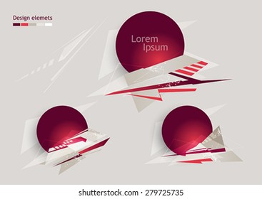 Design elements with abstract geometric forms 