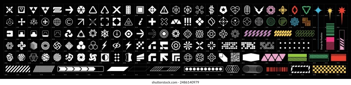 Design Elements - Abstract geometric and modern futuristic shapes, Suitable for posters, T-shirts, Banner, And Social Media Post - V2