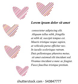 Design elements abstract hearts. Can be used for wedding, baby shower, mothers day, valentines day, birthday cards, invitations, greetings.