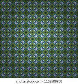 Design elements. Abstract mosaic vector background. Sketch in white, blue and green colors. Geometric seamless pattern.