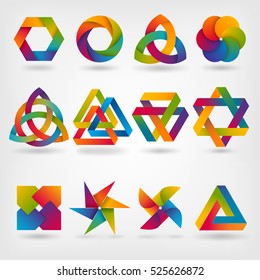 design elements. abstract symbol set in rainbow colors. vector illustration - eps 10