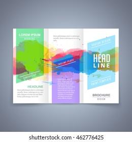 design elements abstract vector illustration template of flyer brochure banner cover layout or business card with watercolor background useful for any project where a platter of color makes the differ