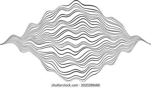 Design elements  . Abstract Vector Striped Geometric Background, parallel horizontal hand drawn wavy lines pattern .