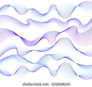 Design elements.  Abstract wavy stripes . Creative line art. Vector illustration EPS 10. Colourful shiny waves with lines created using Blend Tool.