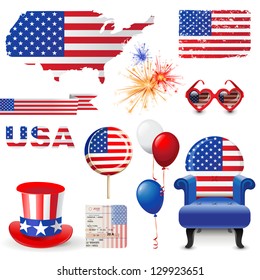 Design elements in American flag colors