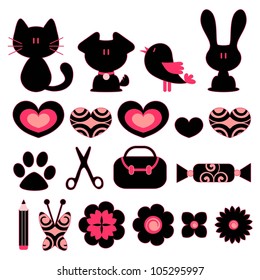 Design elements animals objects
