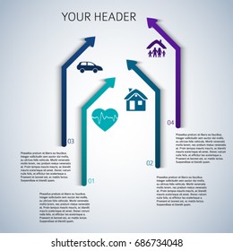 Design elements arrow style background business presentation template. Vector illustration EPS 10 for chart process service your company, industry infographic, banners, web page layout, report firm