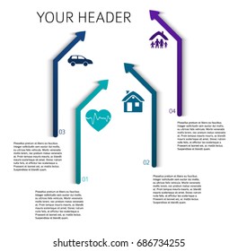 Design elements arrow style background business presentation template. Vector illustration EPS 10 for chart process service your company, industry infographic, banners, web page layout, report firm