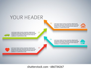 Design elements arrow style background business presentation template. Vector illustration EPS 10 for chart process service your company, industry infographic, banners, web page layout, report firm