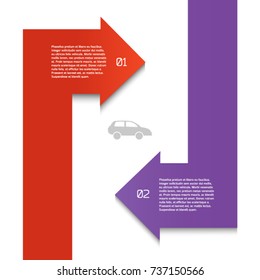 Design elements arrow style background Auto service and car repair presentation template. Vector illustration EPS 10 for chart process advertising vehicle repair newsletter, banners, report clinic