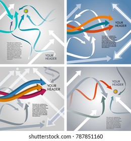 Design elements arrow style background business presentation template. Vector illustration EPS 10 for chart process service your company, industry infographic, banners, web page layout, report firm