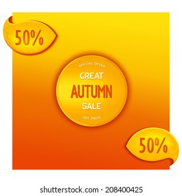 Design elements for autumn sales and discounts. Vector eps 10