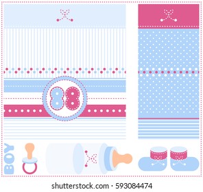 Design elements for baby greeting card