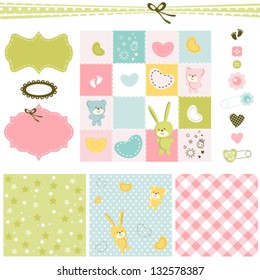 design elements for baby scrapbook
