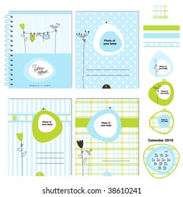 Design elements for baby scrapbook