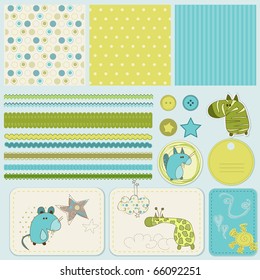 Design elements for baby scrapbook