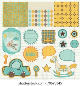 Design elements for baby scrapbook