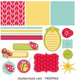 Design elements for baby scrapbook