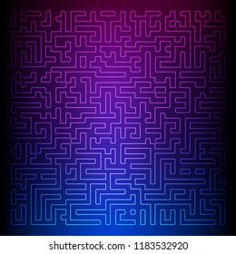 Design elements background with maze texture. Good cover for book on psychology, creative problem solving, logical thinking. Vector illustration EPS 10 glow light effect for template page presentation