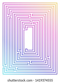 Design elements background with maze texture. Good cover for book on psychology, creative problem solving, logical thinking. Vector illustration EPS 10 glow light effect for template page presentation