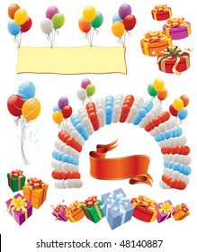 Design elements - balloons decoration for birthday and party