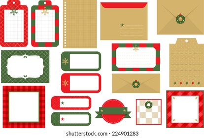 Design elements of banner and frame for Christmas B