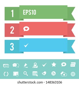 Design elements - banners + web icon set