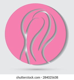 Design elements for barber shop . Women hairstyle