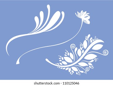 Design elements with beautiful floral patterns- This floral design elements can be used for wallpaper, card design, web page background, surface textures and pattern fills