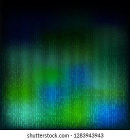 Design elements - Binary computer code halftone pattern dark background. Vector illustration eps 10 frame with Digital data cryptography texture for technology, electronic, network algorithm